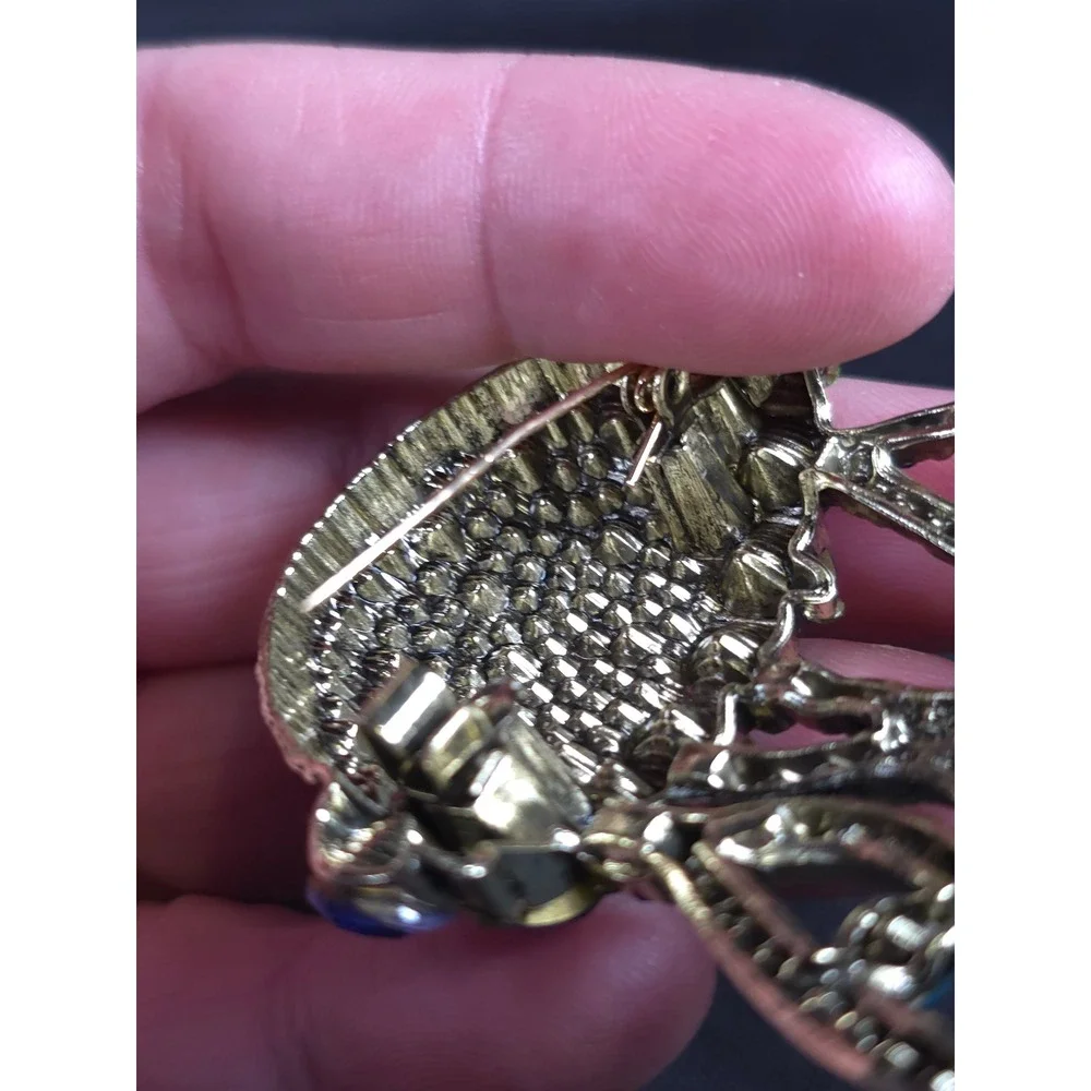 Sparkling‎ Jellyfish Brooch Rhinestone Crystal Pendant Charm Gold Tone Women